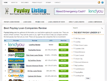 Tablet Screenshot of paydaylisting.com